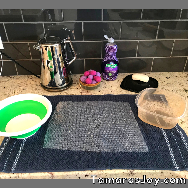All the items needed to felt balls in bulk