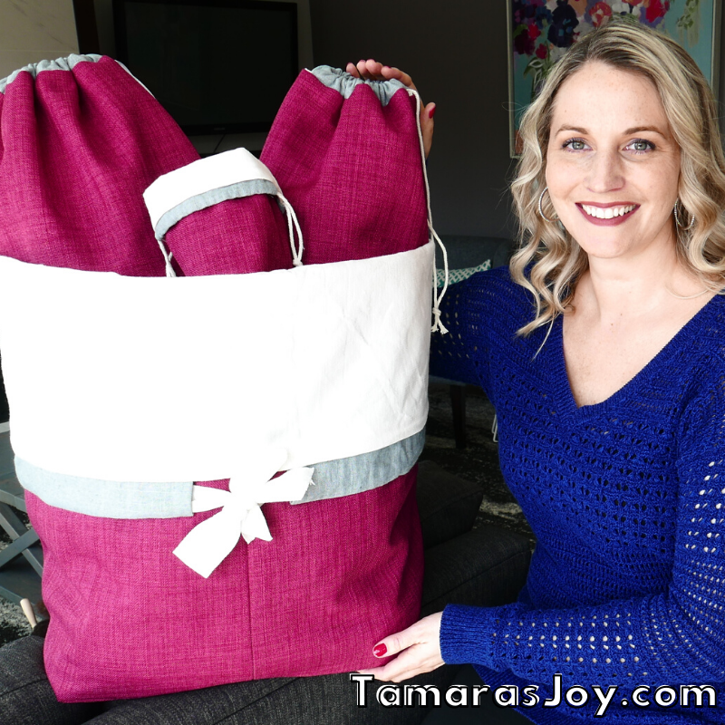 How to sew a drawstring bag with lining